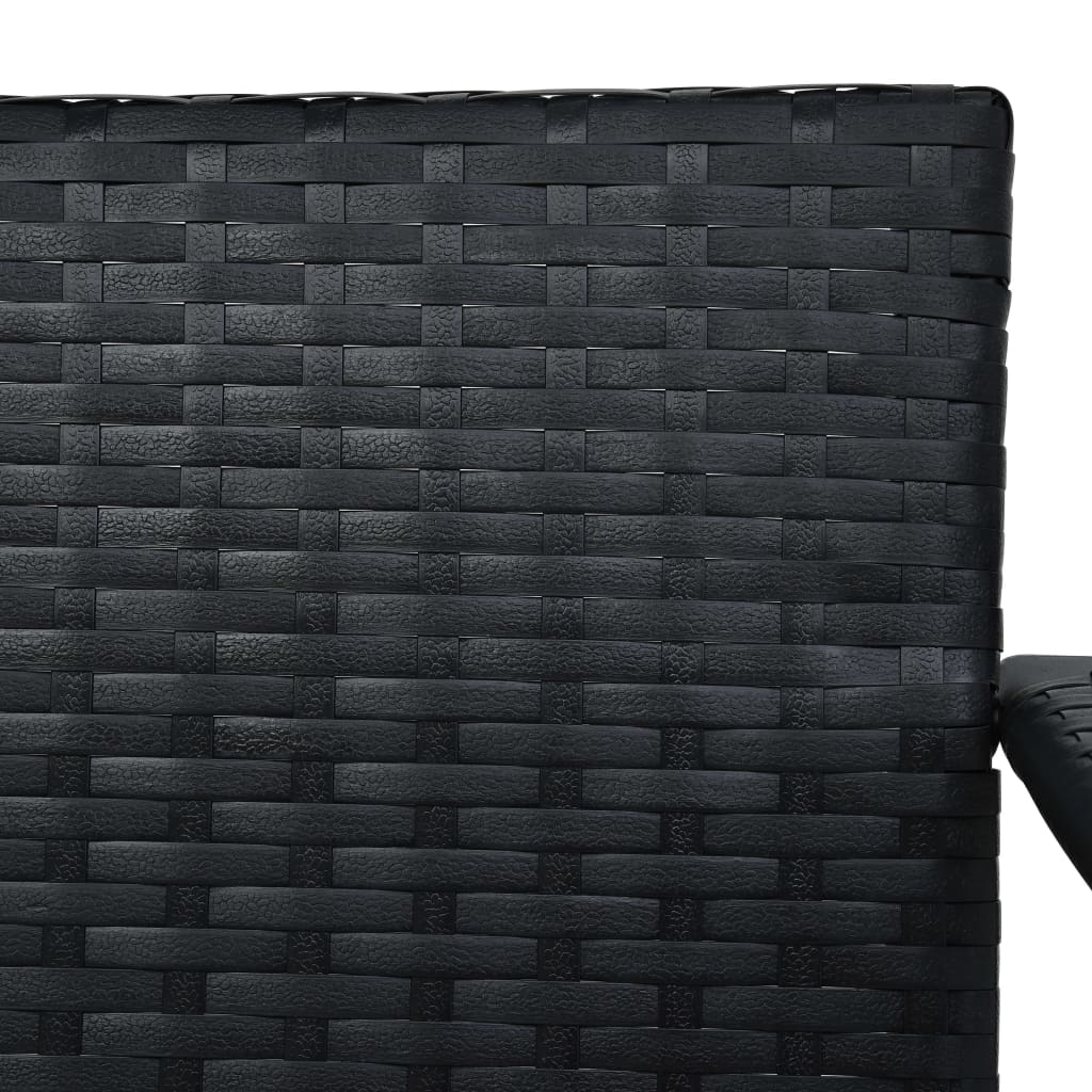 vidaXL Schommelbank 3-zits met dak poly rattan zwart
