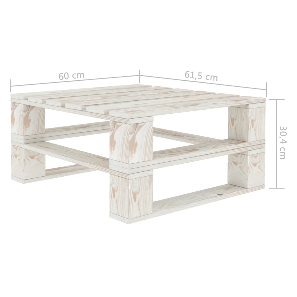 vidaXL Tuintafel pallet hout wit