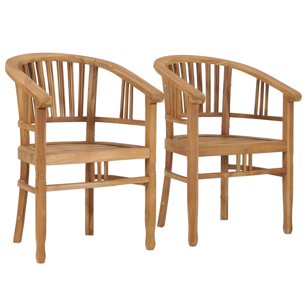 vidaXL Tuinstoelen 2 st met kussens massief teakhout