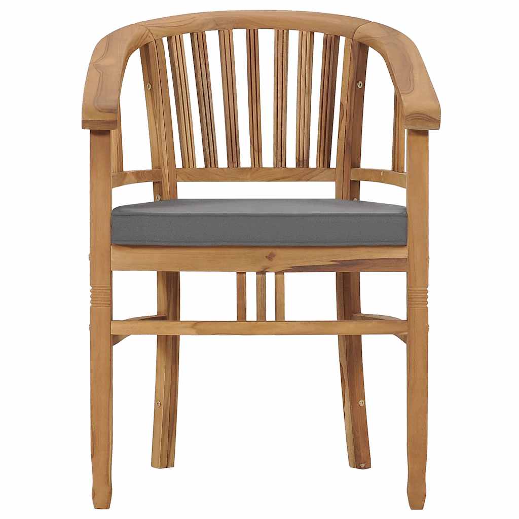 vidaXL Tuinstoelen 2 st met kussens massief teakhout