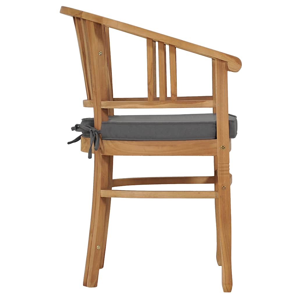 vidaXL Tuinstoelen 2 st met kussens massief teakhout