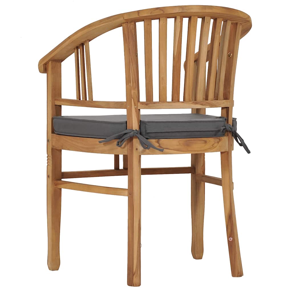 vidaXL Tuinstoelen 2 st met kussens massief teakhout