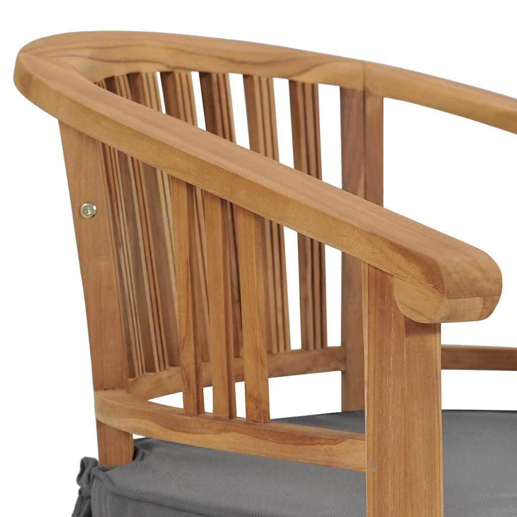 vidaXL Tuinstoelen 2 st met kussens massief teakhout