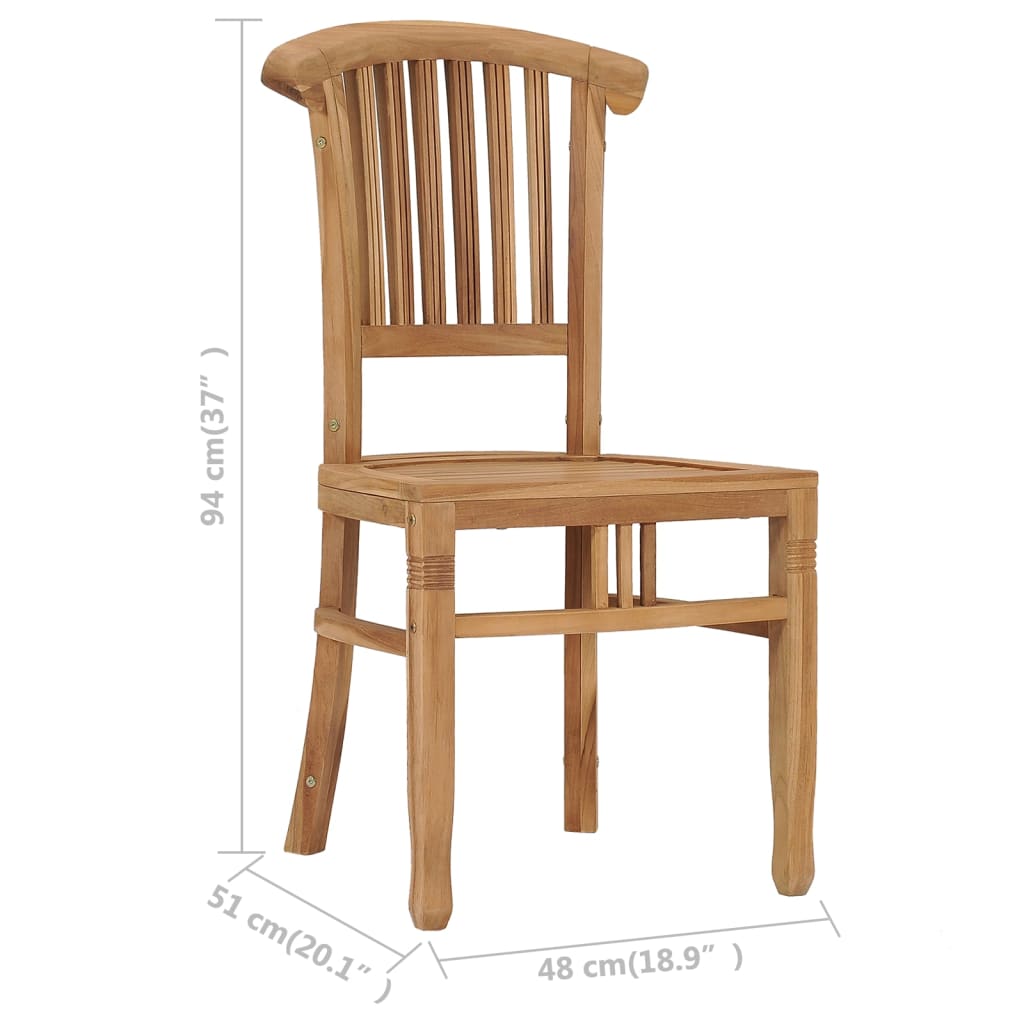vidaXL Garden Chairs 2 pcs Solid Teak Wood