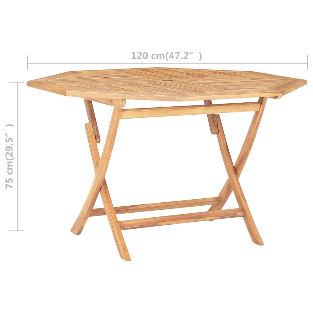 vidaXL Tuintafel inklapbaar 120x120x75 cm massief teakhout