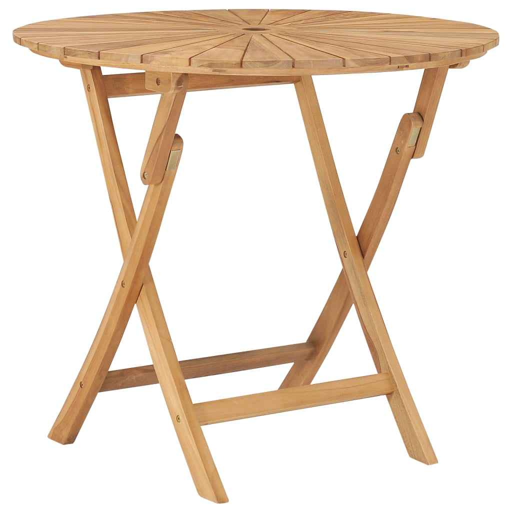 vidaXL Tuintafel inklapbaar 120x120x75 cm massief teakhout
