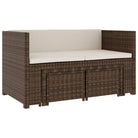 5-delige poly rattan loungeset met stalen frame inclusief levering - Bruin - Tuinsets
