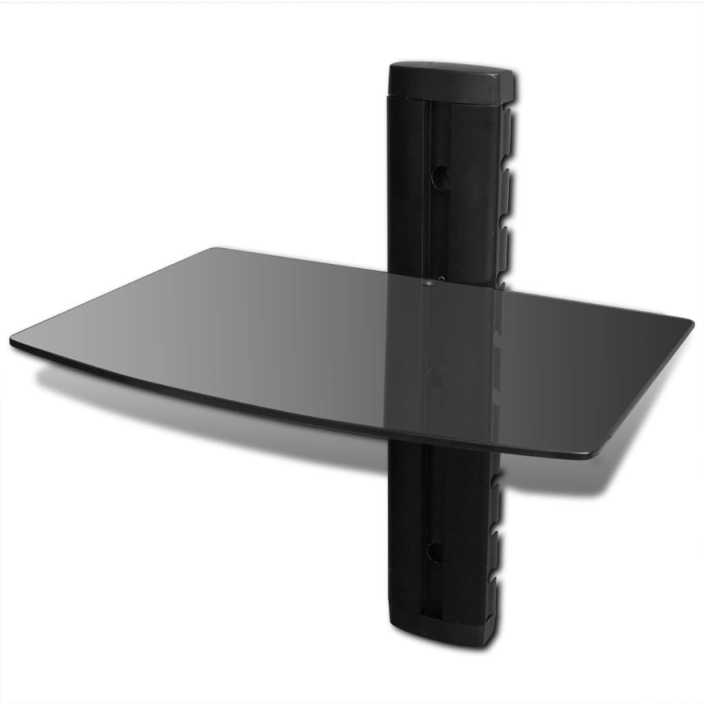 vidaXL Wandschap 1-laags glas zwart
