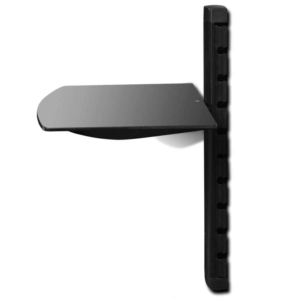 vidaXL Wandschap 1-laags glas zwart