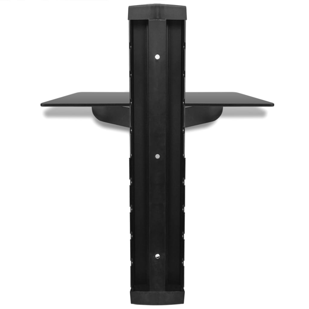 vidaXL Wandschap 1-laags glas zwart
