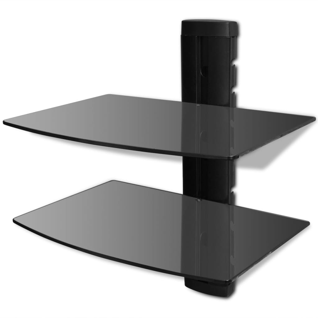 vidaXL Wandschap 1-laags glas zwart