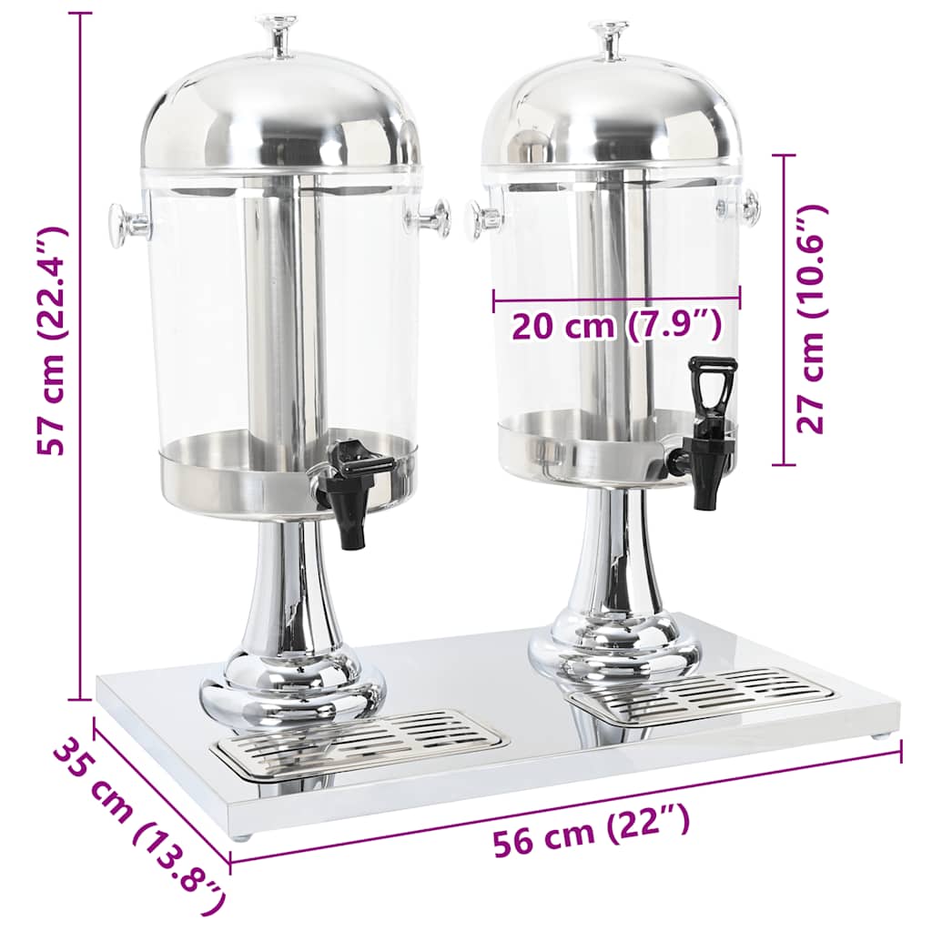 vidaXL Sapdispenser roestvrij staal 8 L