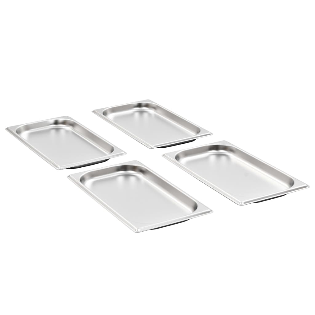 vidaXL Gastronormbakken 4 st GN 1/3 150 mm roestvrij staal