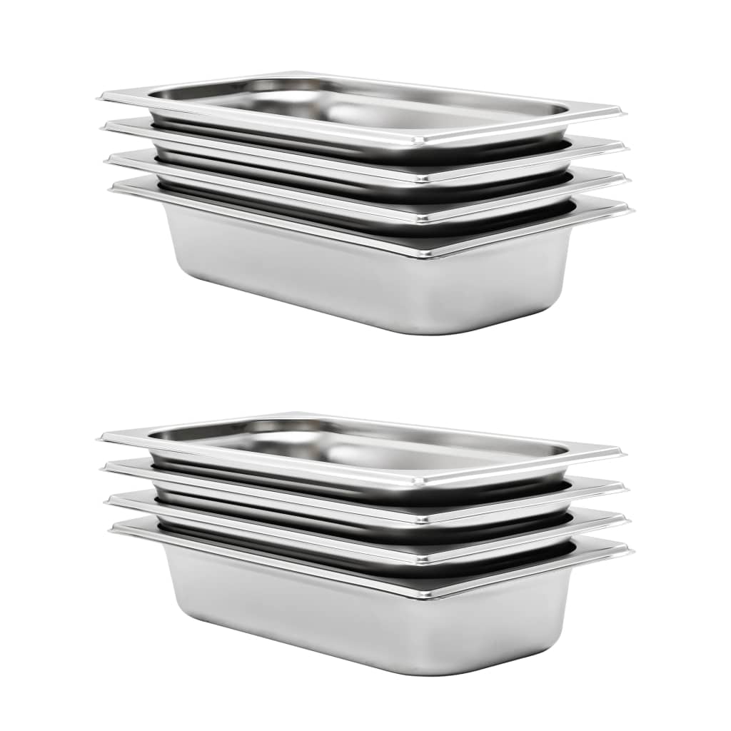 vidaXL Gastronormbakken 4 st GN 1/3 150 mm roestvrij staal