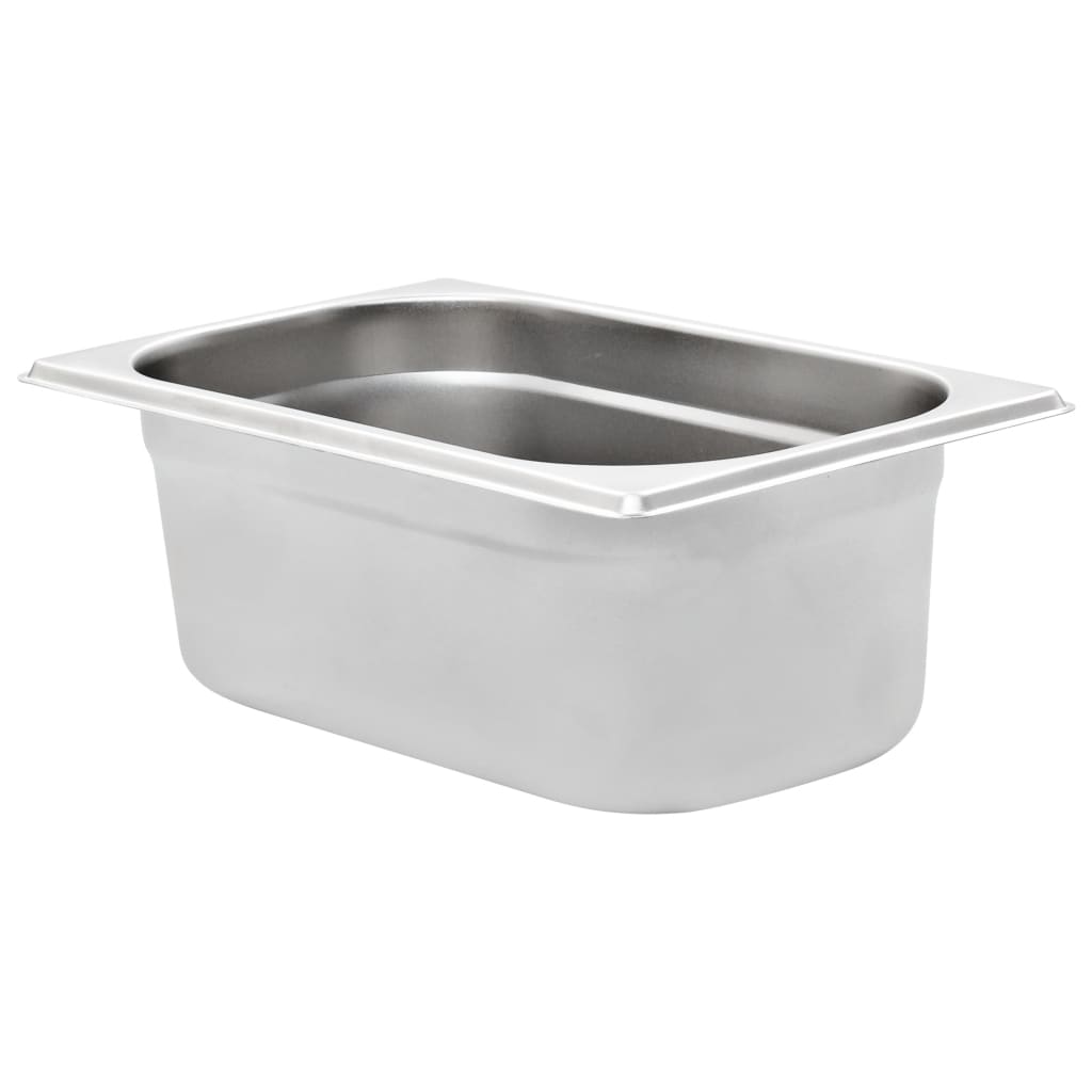 vidaXL Gastronorm Containers 8 pcs GN 1/4 100 mm stainless steel
