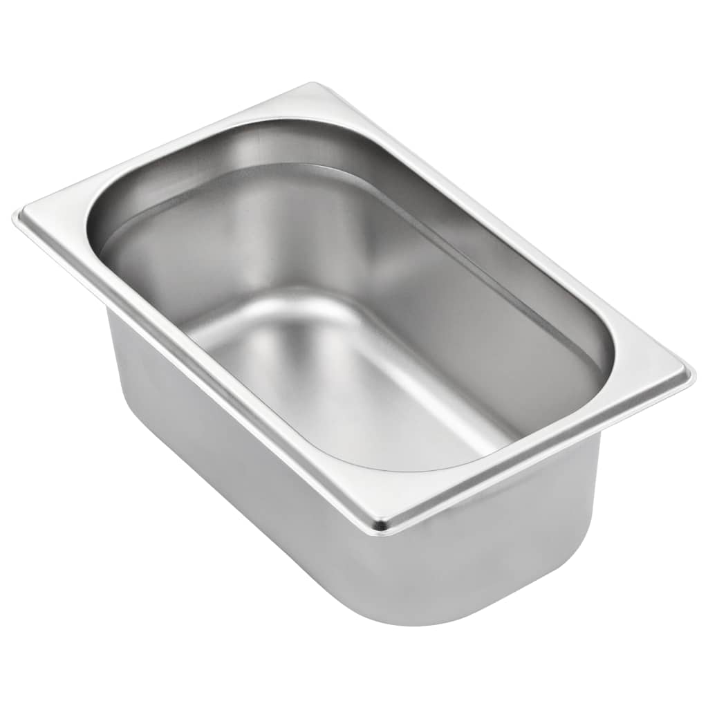 vidaXL Gastronorm Containers 8 pcs GN 1/4 100 mm stainless steel