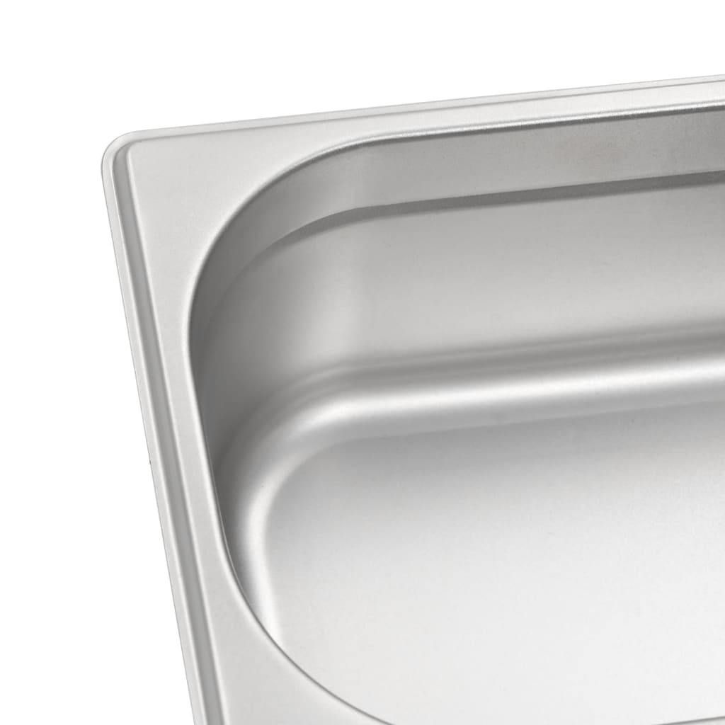 vidaXL Gastronorm Containers 8 pcs GN 1/4 100 mm stainless steel