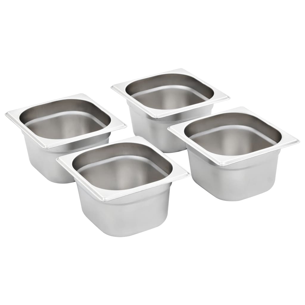 vidaXL Gastronormbakken 12 st GN 1/6 65 mm roestvrij staal