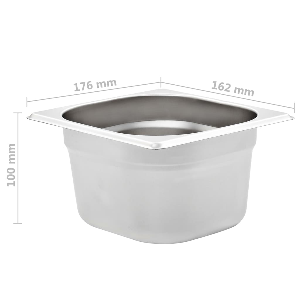 vidaXL Gastronormbakken 12 st GN 1/6 65 mm roestvrij staal