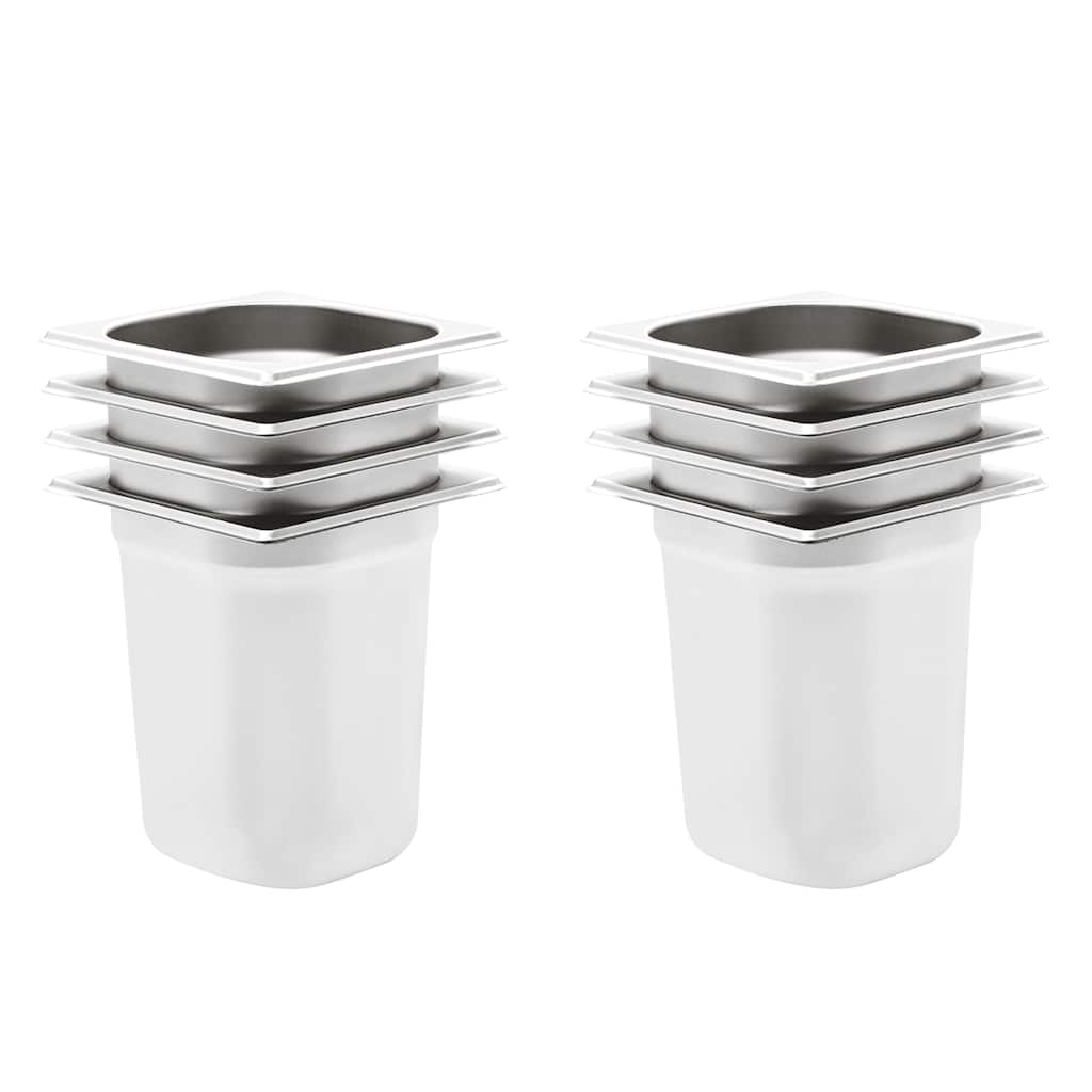 vidaXL Gastronormbakken 12 st GN 1/6 65 mm roestvrij staal