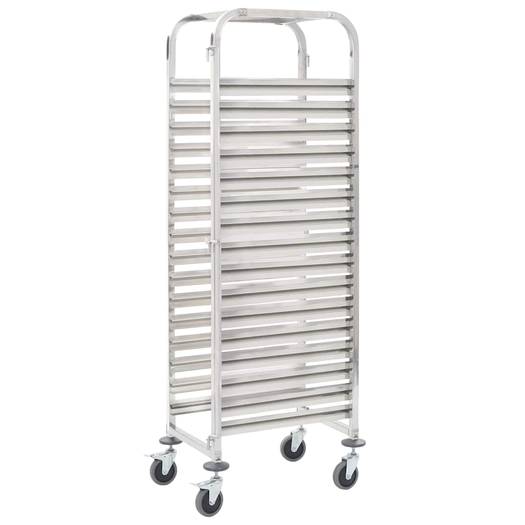 vidaXL Dienbladenwagen met 32 GN-bakken 75x55x162,5 cm roestvrij staal