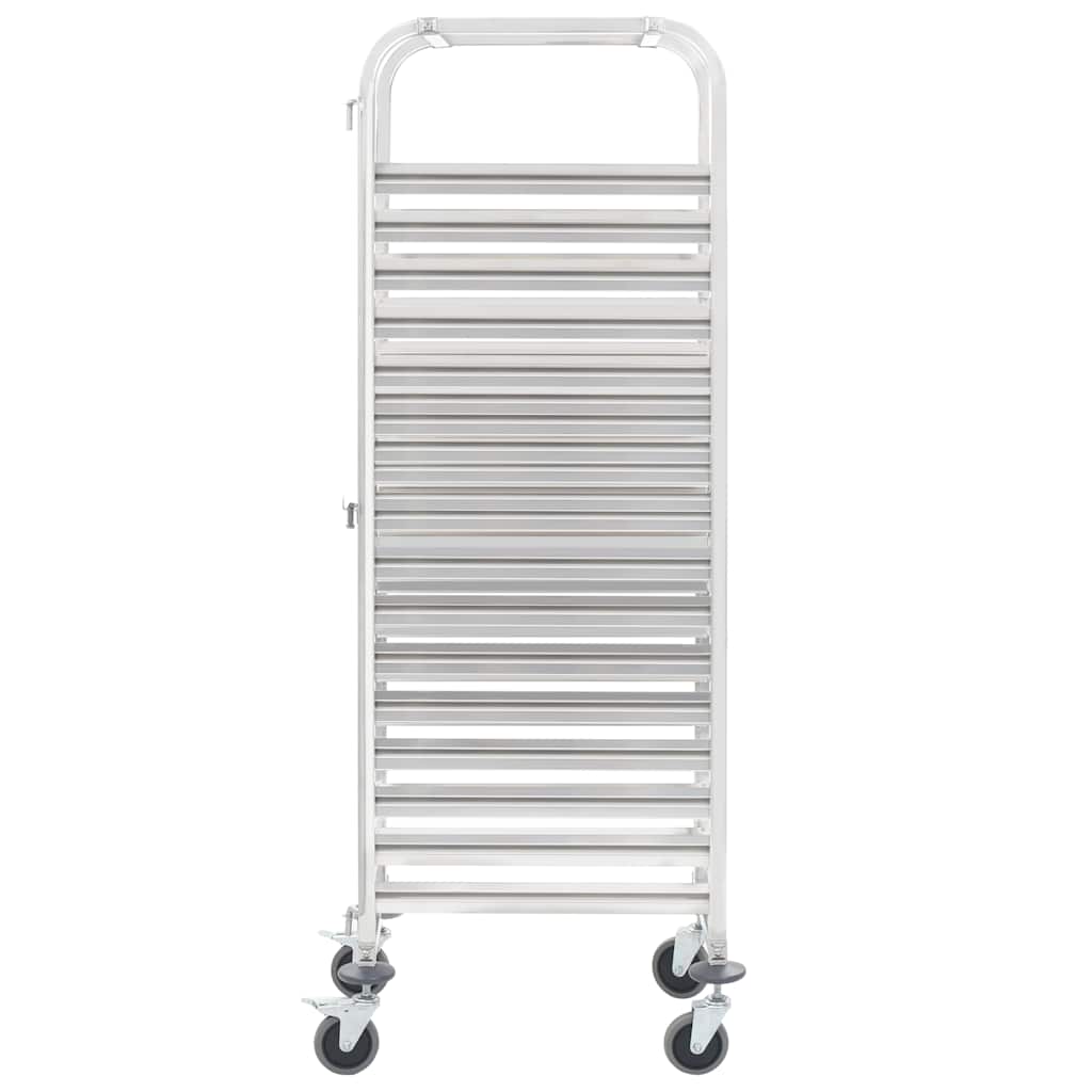 vidaXL Dienbladenwagen met 32 GN-bakken 75x55x162,5 cm roestvrij staal