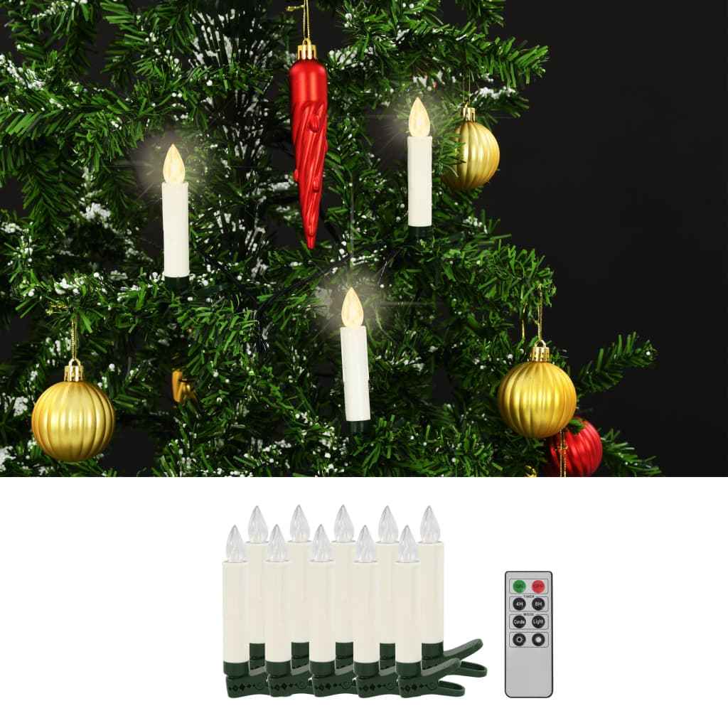 vidaXL LED-kaarsen draadloos met afstandsbediening 10 st warmwit