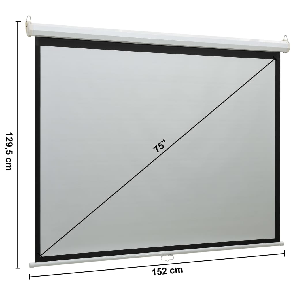 vidaXL Projectiescherm 4:3 75''