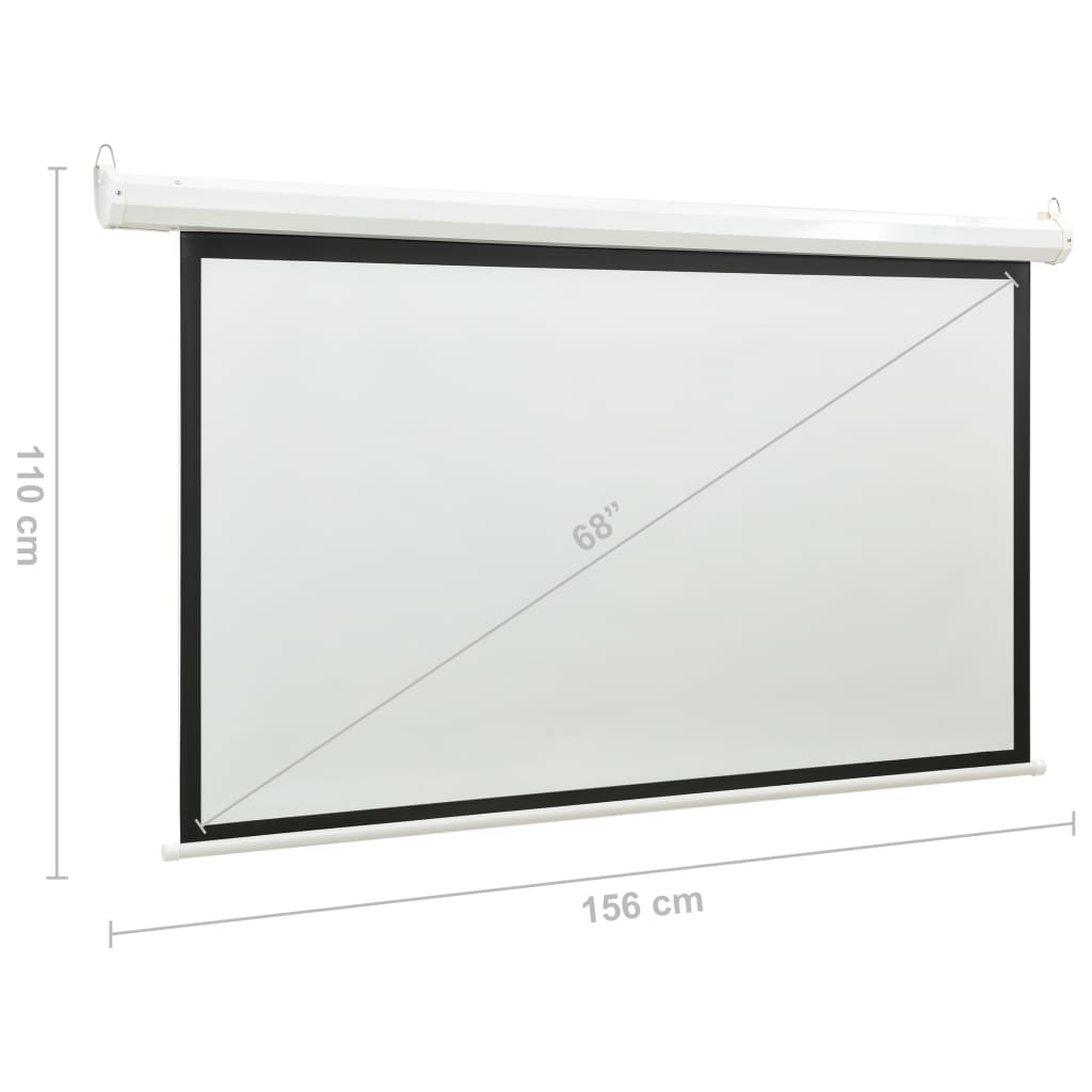 vidaXL Projectiescherm met afstandsbediening elektrisch 16:9 68''