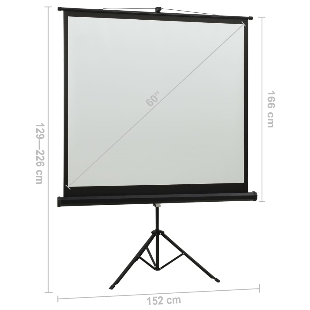 vidaXL Projectiescherm met standaard 1:1 60''