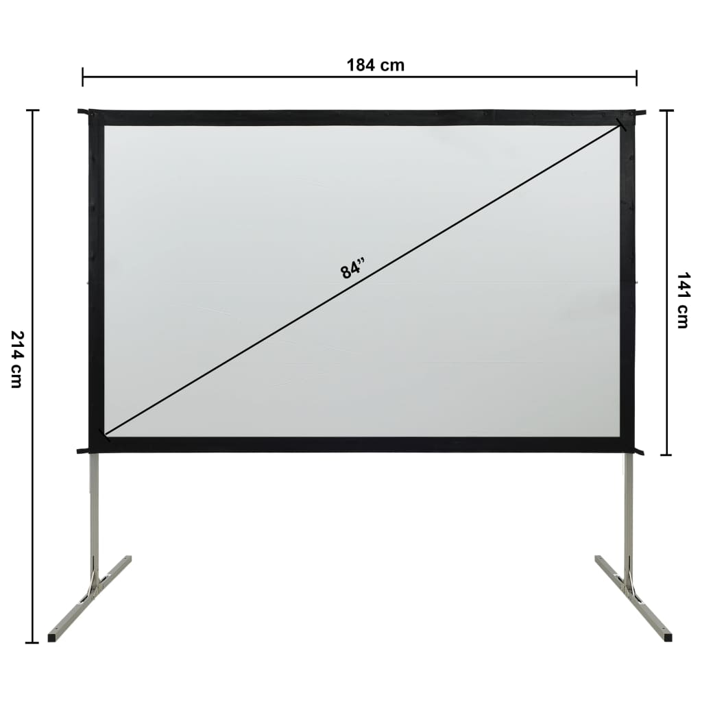 vidaXL Projectiescherm inklapbaar 16:9 84''