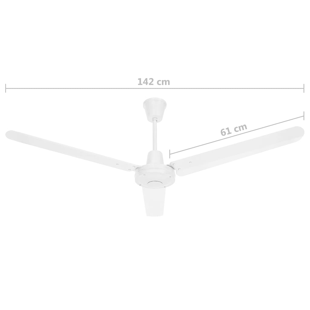 vidaXL Plafondventilator 142 cm wit