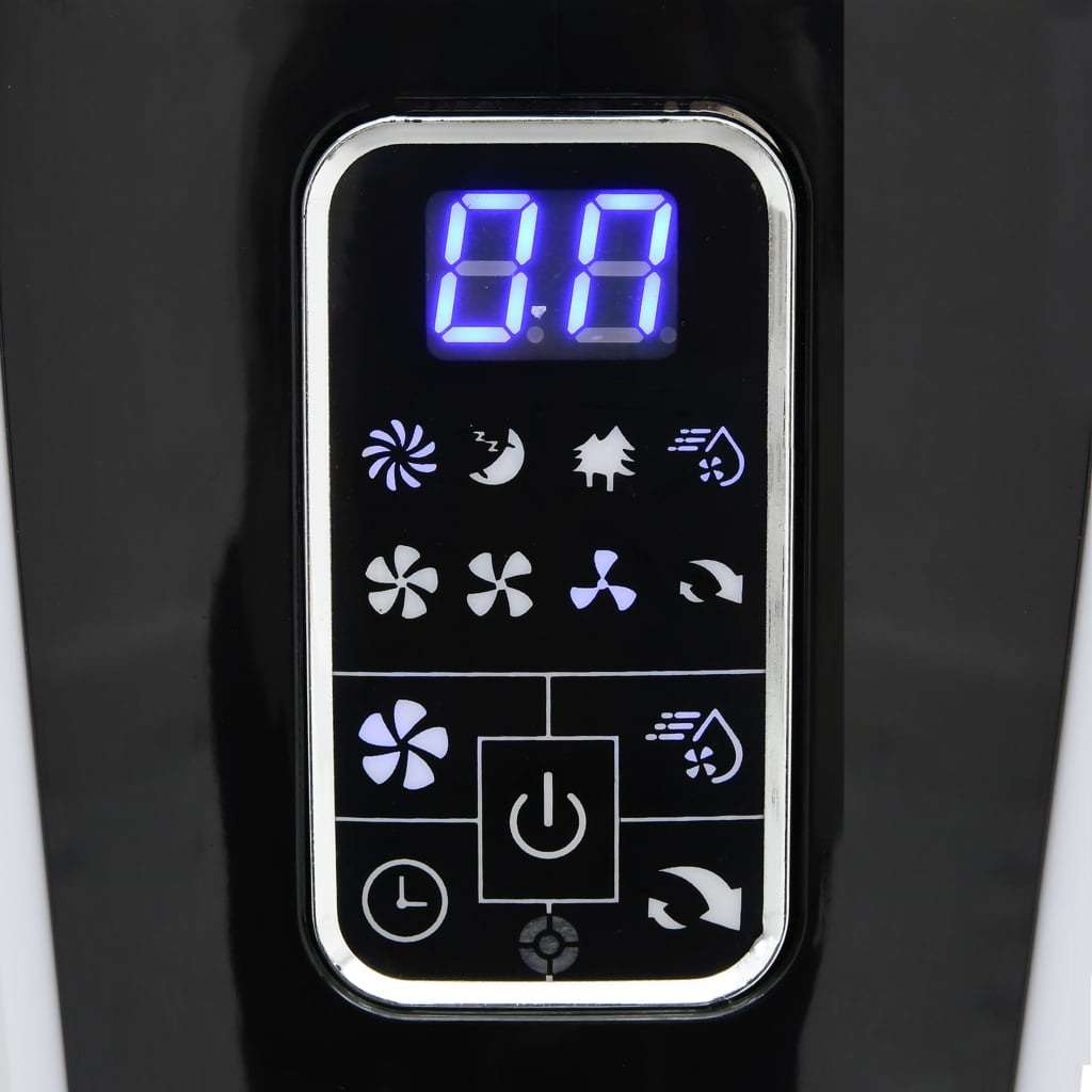 vidaXL Mistventilator staand met afstandsbediening zwart en wit