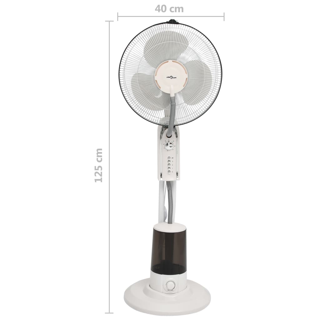 vidaXL Mistventilator staand met 3 snelheden wit