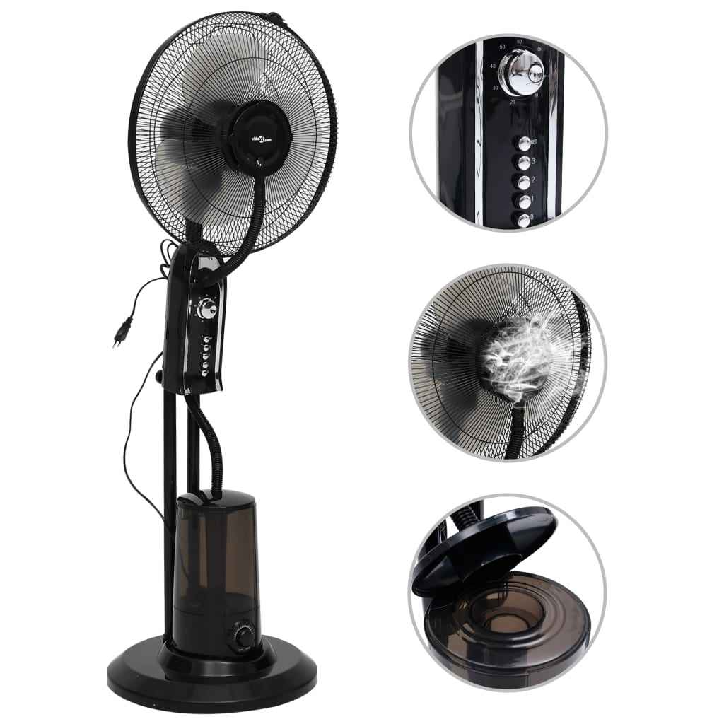vidaXL Mistventilator staand met 3 snelheden wit