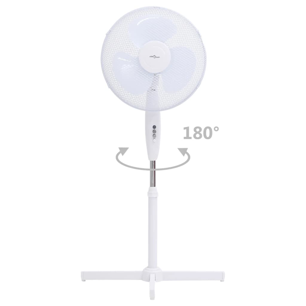vidaXL Staande ventilator ø 40 cm 120 cm wit