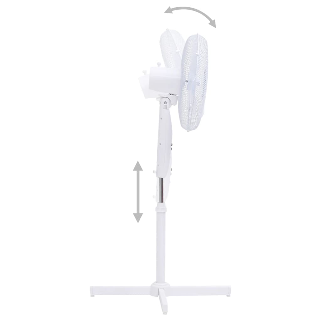 vidaXL Staande ventilator ø 40 cm 120 cm wit