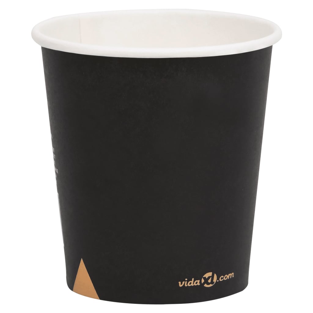 vidaXL 100 st Koffiebekers 200 ml papier zwart