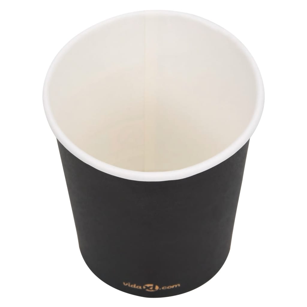 vidaXL 100 st Koffiebekers 200 ml papier zwart