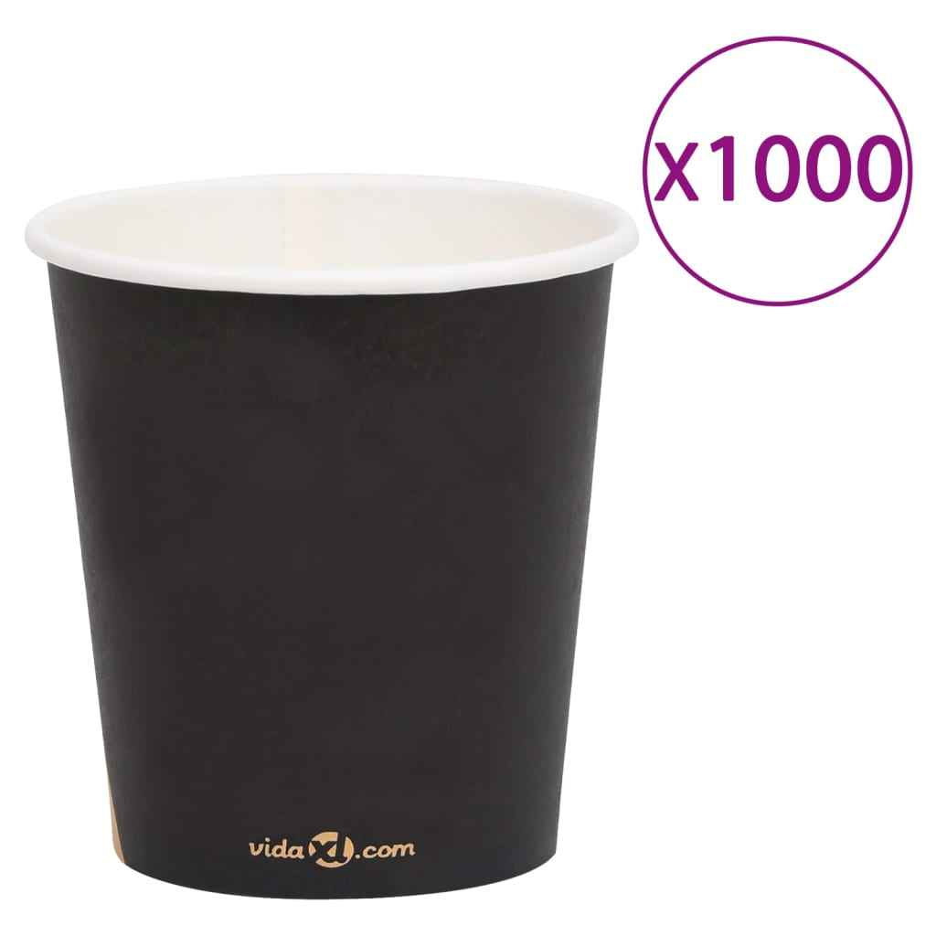 vidaXL 100 st Koffiebekers 200 ml papier zwart
