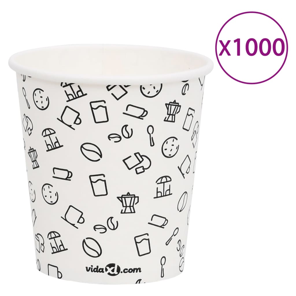 vidaXL 100 st Koffiebekers 200 ml papier zwart