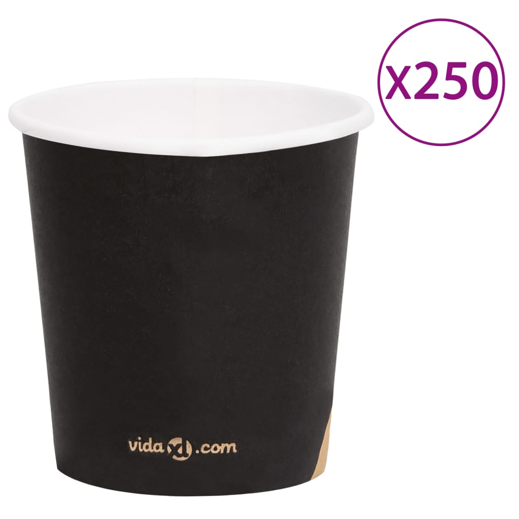 vidaXL 100 st Koffiebekers 200 ml papier zwart