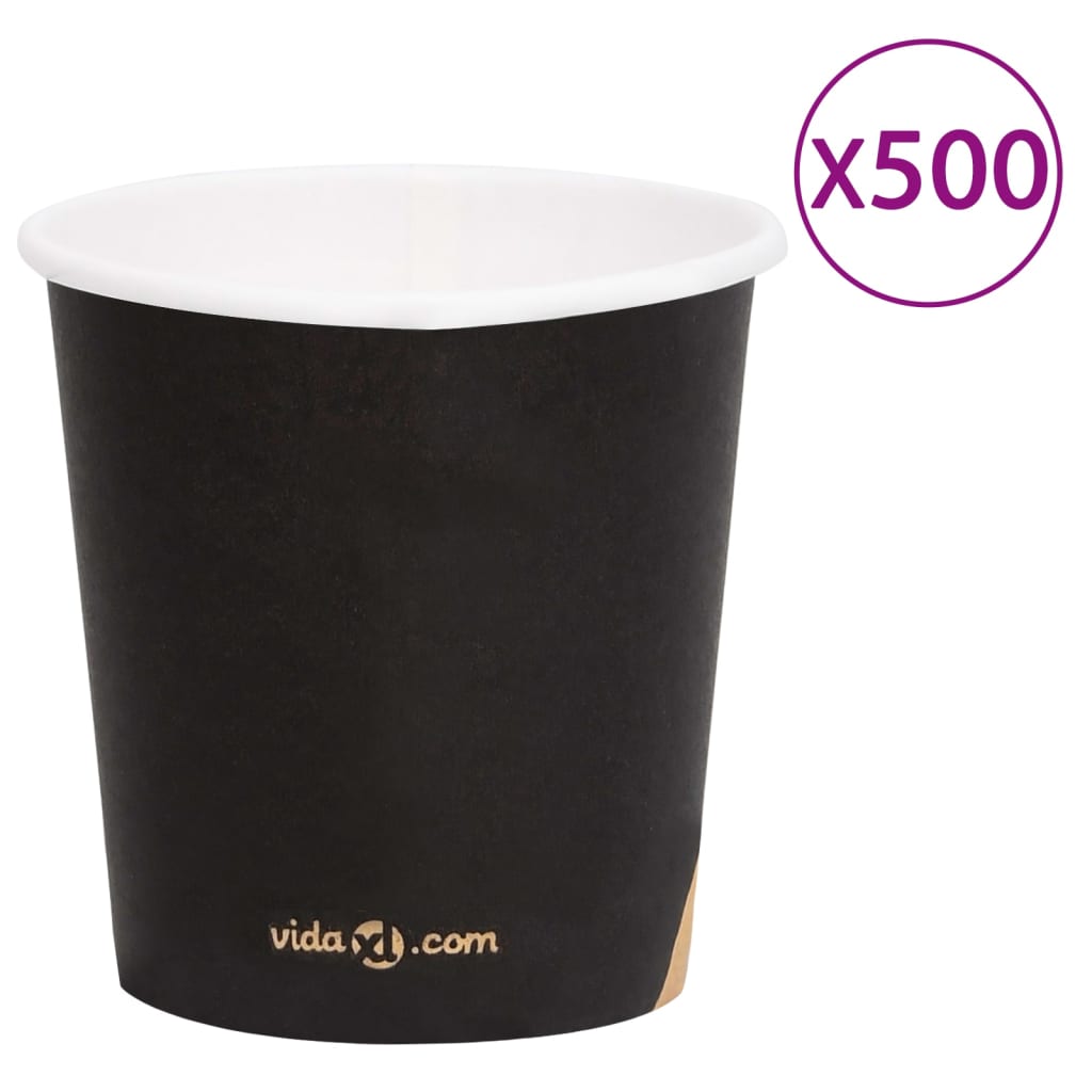 vidaXL 100 st Koffiebekers 200 ml papier zwart