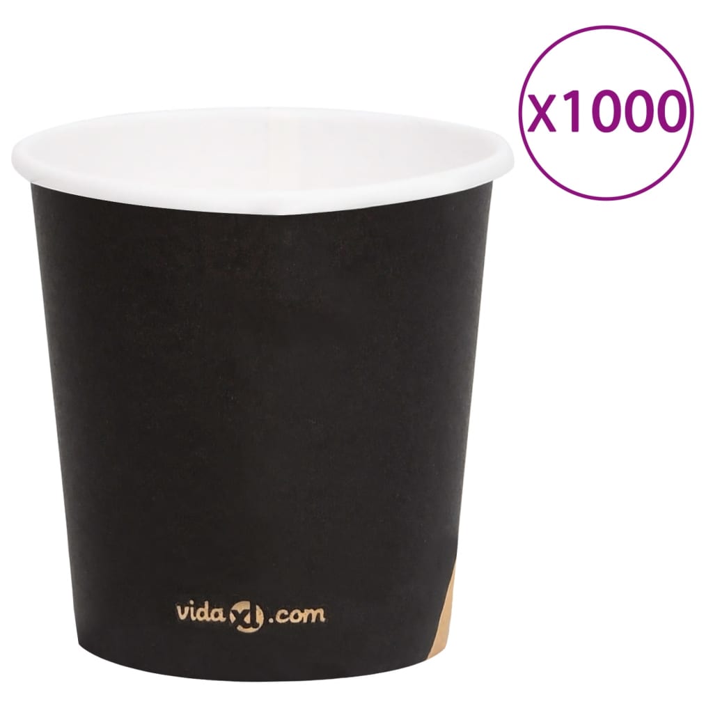 vidaXL 100 st Koffiebekers 200 ml papier zwart