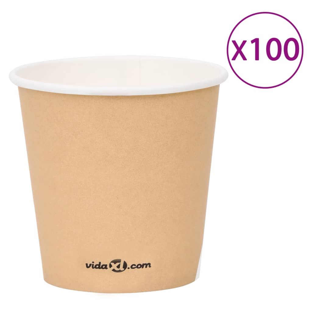 vidaXL 100 st Koffiebekers 200 ml papier zwart