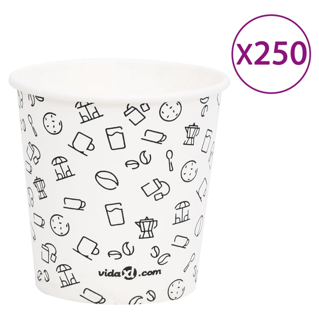 vidaXL 100 st Koffiebekers 200 ml papier zwart