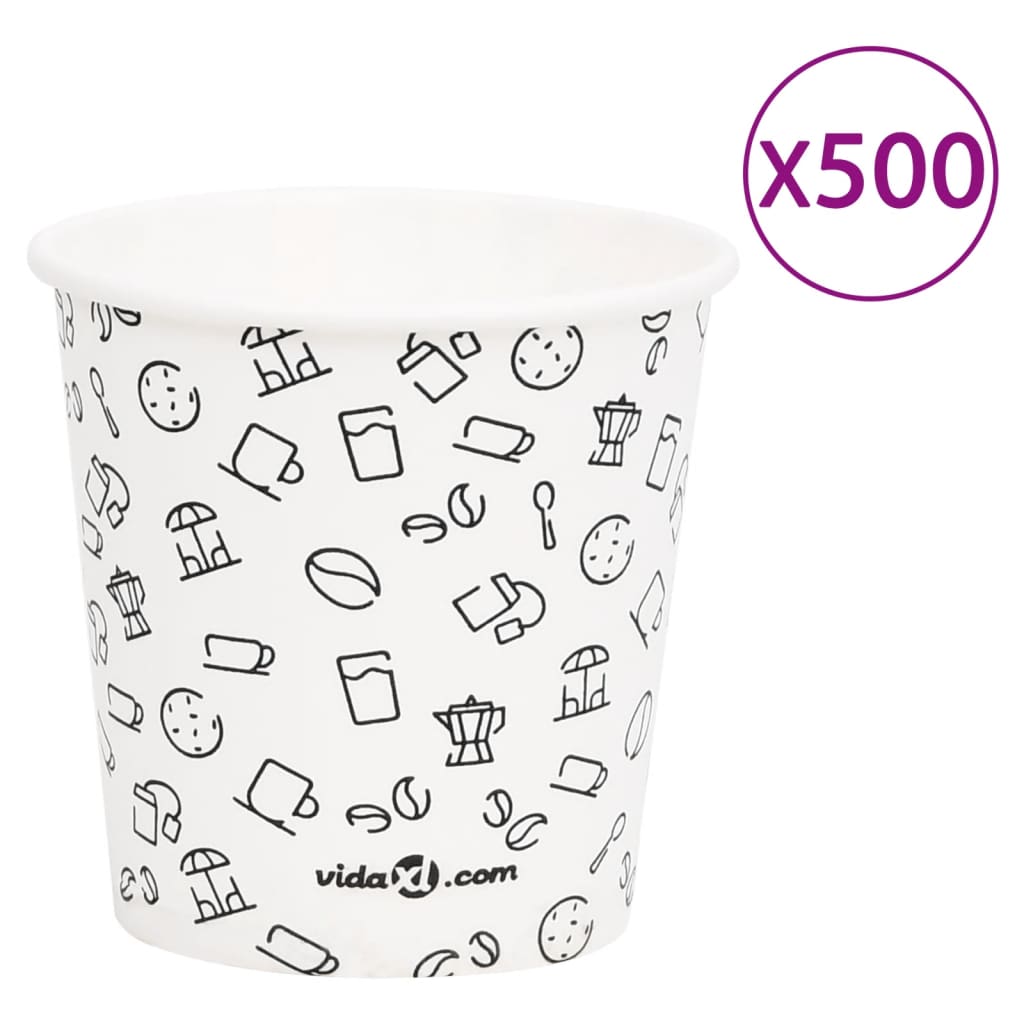 vidaXL 100 st Koffiebekers 200 ml papier zwart
