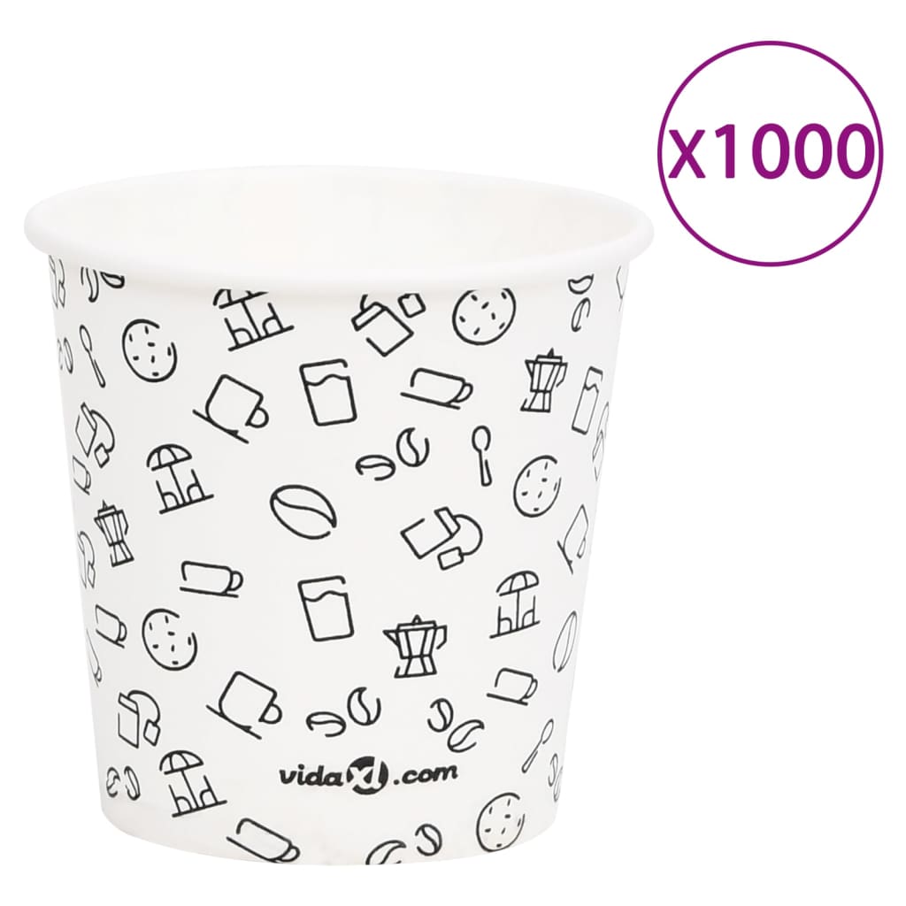 vidaXL 100 st Koffiebekers 200 ml papier zwart