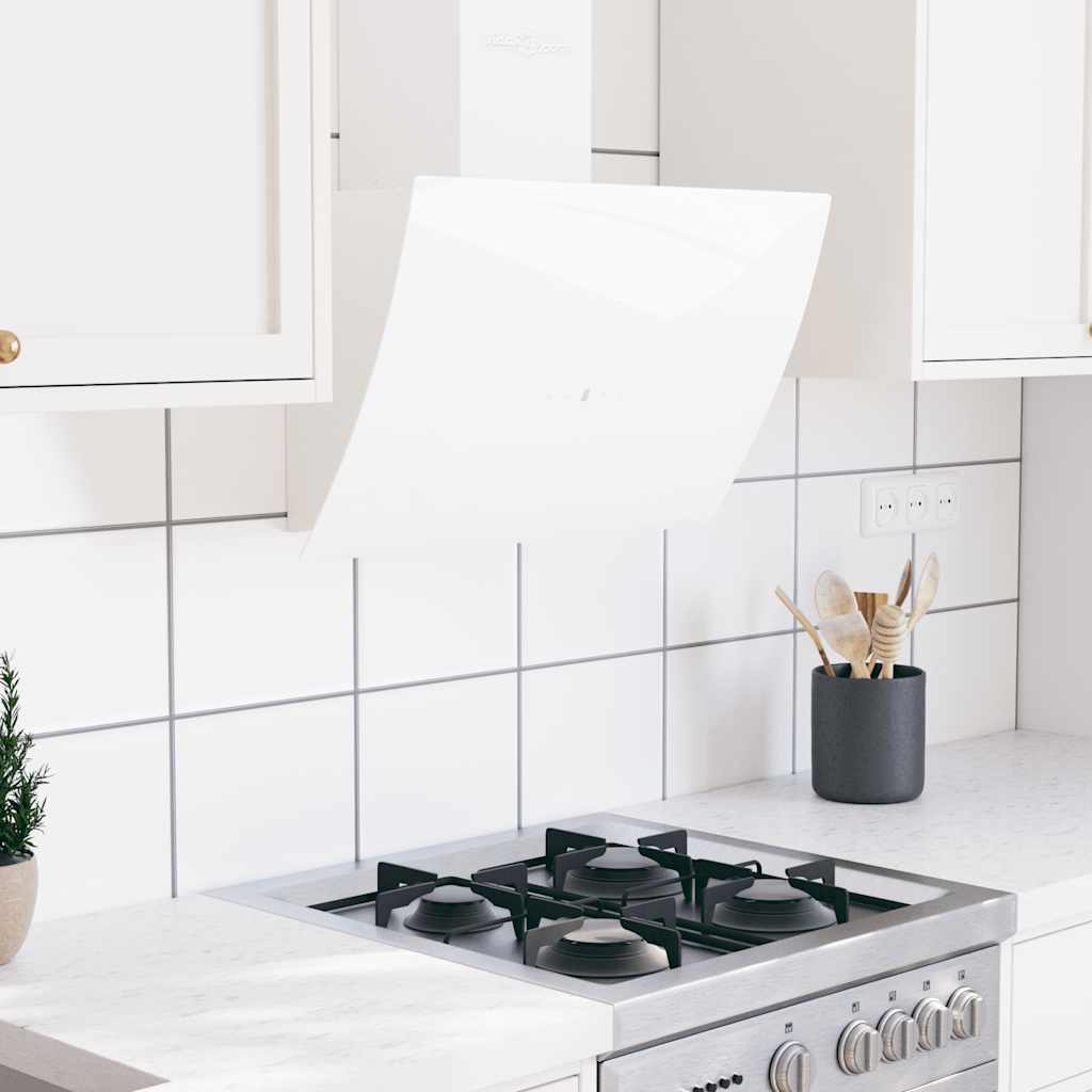 vidaXL Wandafzuigkap 90 cm staal en gehard glas zwart
