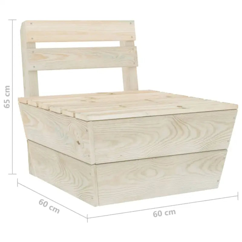 6-delige tuinset van geïmpregneerd vurenhout met tafel en hocker - Tuinsets